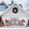 HOMETITUTE Christmas Fireplace Garage Door Cover Banner 13x6ft Fabric by HOMETITUTE