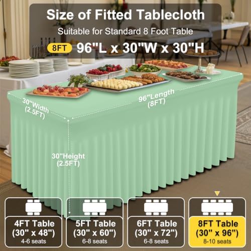 Smiry Spandex Elastic Fitted Table Cloth Skirt for 8FT Rectangle Table - Image 5