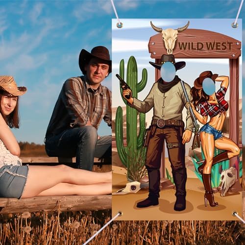 Tudomro 73 x 47 Inch Western Cowboy Backdrop Party Decorations Wild West - Image 4