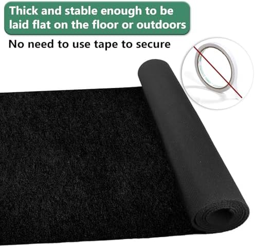 Black Carpet Runner Rug for Party and Event, Non-Slip TPR Rubber Backed Aisle Runway red Rug for Step, Proposal & Wedding Christmas Thanksgiving Decorations, Runway Rug for Prom(3 x 10ft, 450 GSM) - Image 4