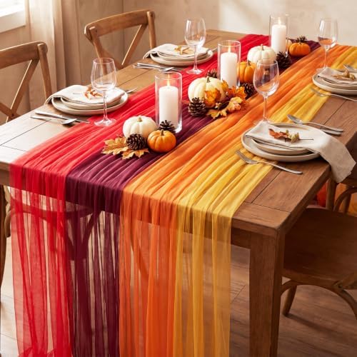 8 Pcs Fall Table Runners 29 x 71 Inch Thanksgiving Decor - Image 4