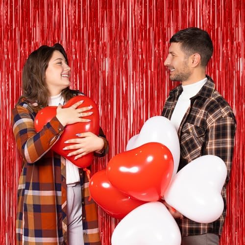 ZATAYE 2 Pack Red Foil Curtain Backdrop Birthday Party Decorations - Image 6