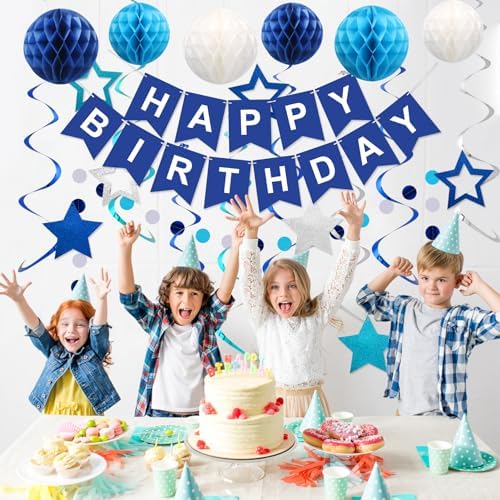 meowtastic Birthday Decorations Happy Birthday Banner with Honeycomb Balls - Image 3