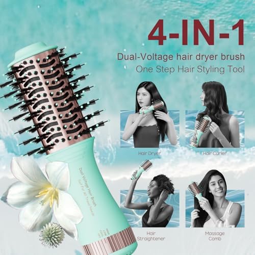 Travel Dual Voltage Hair Dryer Brush Essentials for Women- 2” Oval Size Brush Blow Dryer Portable Mini Hair Curler/Straightener Hair Styling Tool Accessories(‌Auto Dual Voltage & No Converter Needed) - Image 6