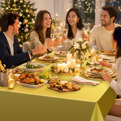 6 Pack Gold Plastic Tablecloth, Disposable Rectangle Table Covers, Holographic Metallic Foil Tablecloth Gold Party Supplies Decorations for Birthday Graduation Anniversary Bachelorette, 54x108Inch - Image 7