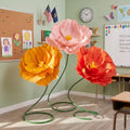 3 Pcs 5ft Giant Multicolor Poppy Flower Back to School Decor by Maysing