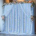 20 x 10ft Baby Blue Backdrop Curtains with Lights String by PartyTalk