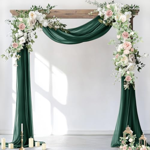 Wedding Arch Draping Fabric Sheer Chiffon Curtain Drape Wedding Party Decor by Socomi