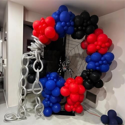 12 Inch Red Blue Black Balloons for Spider Cool Man Birthday Decorations - Image 5