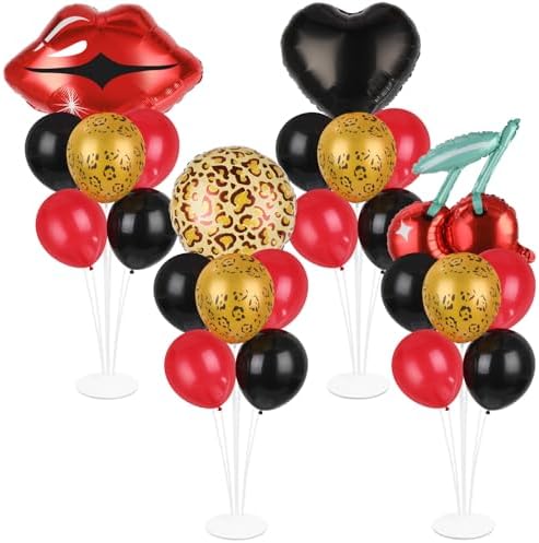 Naozinebi 4 Sets Leopard Birthday Party Balloons Stand Kit Party Decor by Naozinebi