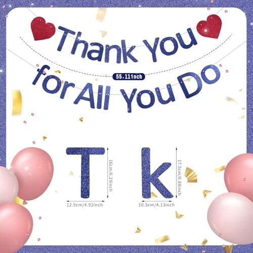 Thank You Banner Staff Appreciation Banner for Employee Appreciation Decorations Teacher Thanks Volunteer Events Office School Organization Thank You Parties (Navy Blue) - Image 3