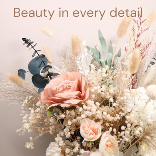 Luxury Floral Arrangement with Vase - Pampas Grass & Artificial Flowers - Image 2