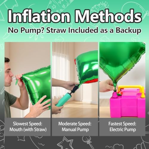 NISOCY 25PCS Red and Green Square Foil Balloons Wall Backdrop - Image 4