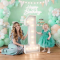 3FT Marquee Light Up Number 1, 10 bulbs with Water Bag, Pre-cut for Party by Teebloom