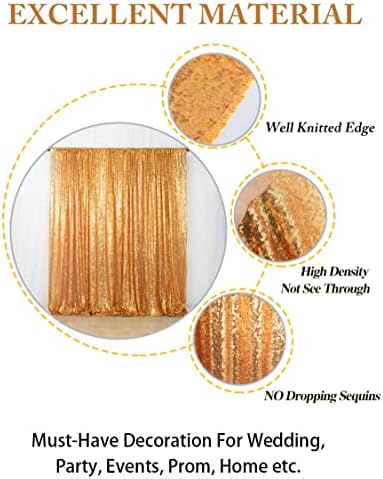 ShinyBeauty Sequin Backdrop - 7FTX7FT Photo Booth Backdrop with Gold Sequins for Parties and Photoshoots - Image 4