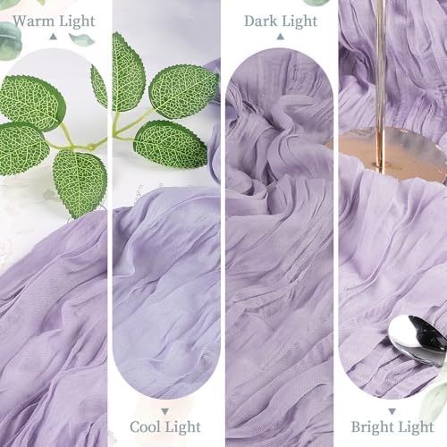 6 Pack Purple Cheesecloth Table Runner 35×120 Inch Boho Gauze Home Decor - Image 5