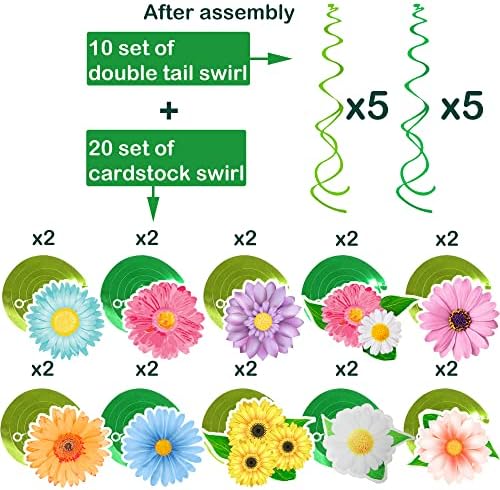 HADDIY Flower Hanging Swirl Decorations for Classroom Office Party Ceiling - Image 2