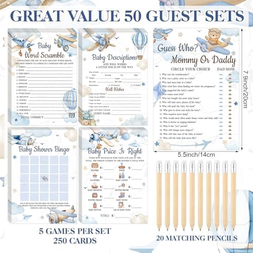 Patelai 321 Pcs Baby Shower Games Supplies, Airplane - Image 5