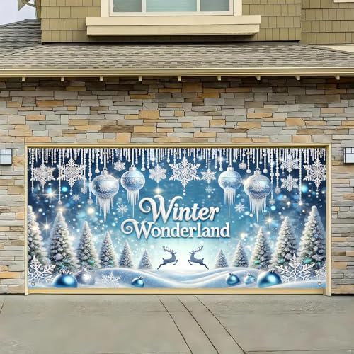 HOMETITUTE Winter Landscape Garage Door Cover Banner 13x6ft Polyester - Image 5