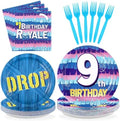 96Pcs 9th Video Game Birthday Party Supplies, Serves 24 by Greencian