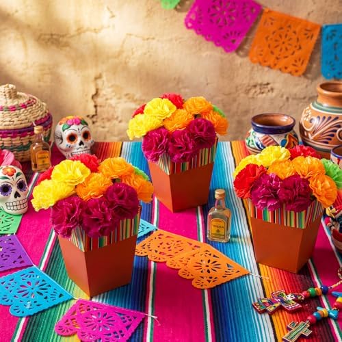 48 Pcs Mexican Party Decorations Fiesta Centerpieces, Marigold - Image 4