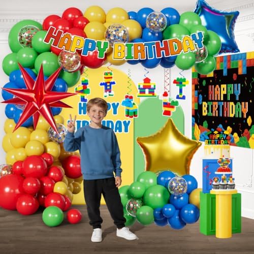 310PCS Building Block Birthday Decorations Serves 25 - Image 4