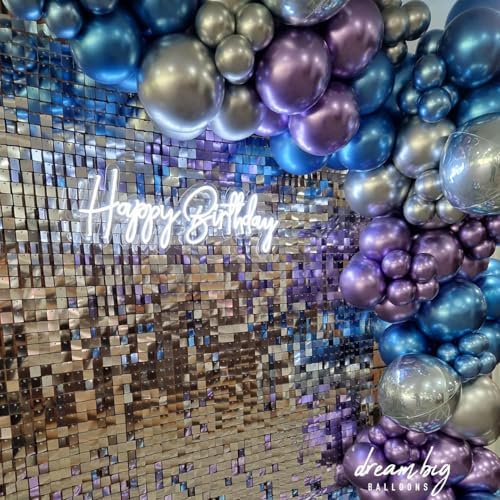 Disco Balloons Garland Arch Kit - 22 18 12 10 5 inch Metallic Purple Blue Hot Pink Green Silver Chrome Disco Balloon with for Birthday Sing Themed 70S 80S 90S Bachelorette Party Decorations - Image 5
