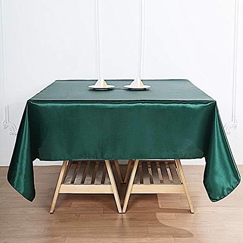 10 pcs 72x72 inch Hunter Green Square Tablecloth Satin Fabric Overlays Linens | Table Cloths Cover for Wedding Party Banquet Reception Events Decoration Kitchen Dining Events Kitchen Dining - Image 3
