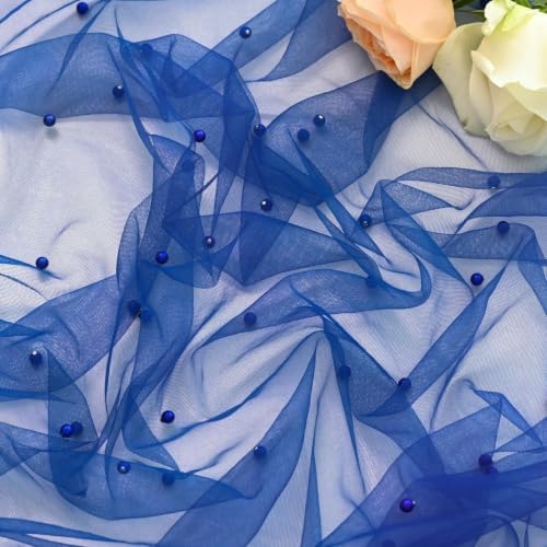 Artoid Mode Pearl Dark Bule Gauze Table Runner 59x120 Inch Home Decor - Image 6