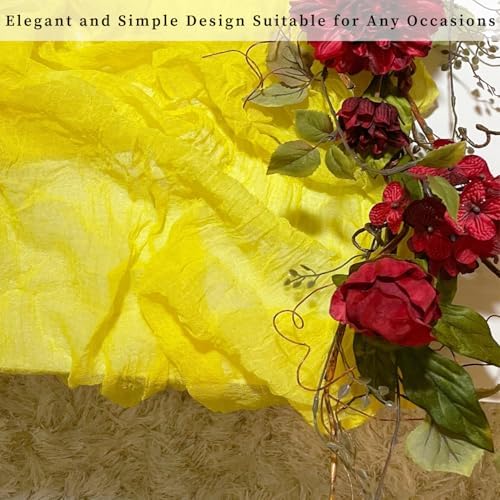 6 Pack Yellow Cheesecloth Table Runner 20 x 120 Inch Long Rustic Gauze Cheese Cloth Table Runner for Wedding 10FT Bridal Baby Shower Table Decorations Boho Fabric Sheer Birthday Party Table Decor - Image 7
