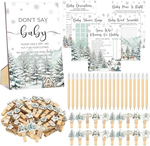 Patelai 321 Pcs Baby Its Cold Outside Baby Shower Decor Winter Themed Game by Patelai
