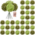 22PCS Green Hydrangea Artificial Flowers with Stronger Bendable Stems by ECCELSO