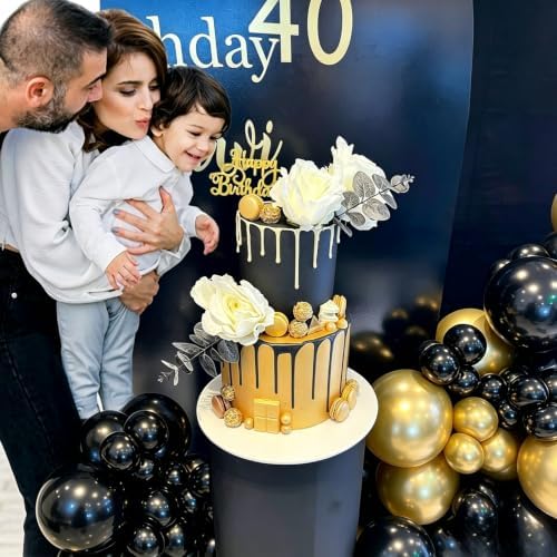 Black and Gold Balloons, 50Pcs 12 Inch Black Gold Confetti Balloons with Ribbons for Birthday,Graduation,New Years,Wedding,Engagement Party Decorations - Image 4