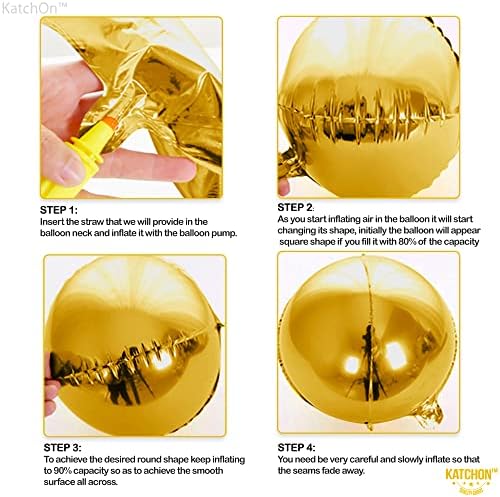 KatchOn Gold Balloons - 22 Inch, Pack of 6, Golden Birthday Party Decor - Image 4