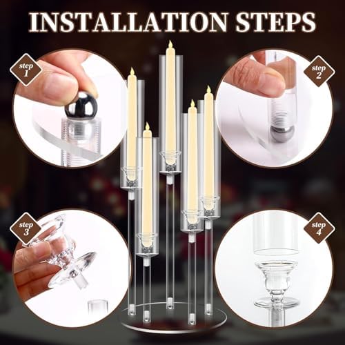 35inch 10pcs Acrylic Candelabra Centerpieces for Tables 5 Arms Wedding centerpieces for Decorations - Image 7