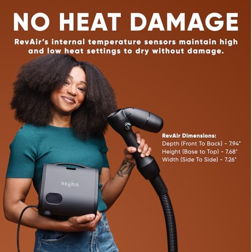 RevAir Reverse-Air Hair Dryer - Innovative Quick-Drying Hair Dryer for Curly, Wavy & Straight Hair - Revolutionary Reverse Blow Dryer -Hairdryer to Reduce Heat Damage & Styling Time - Image 5