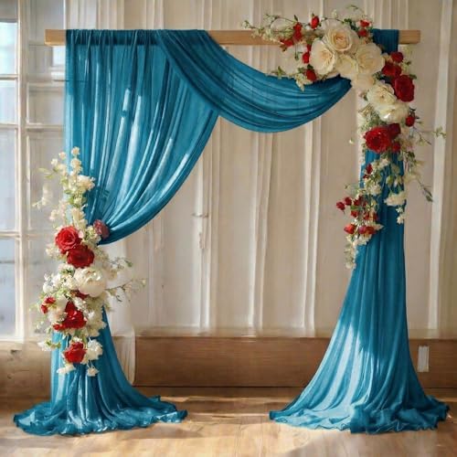 Pack of 1 Wedding Arch Drape Panel Fabric 30" x 100ft - Dark Teal by MDS