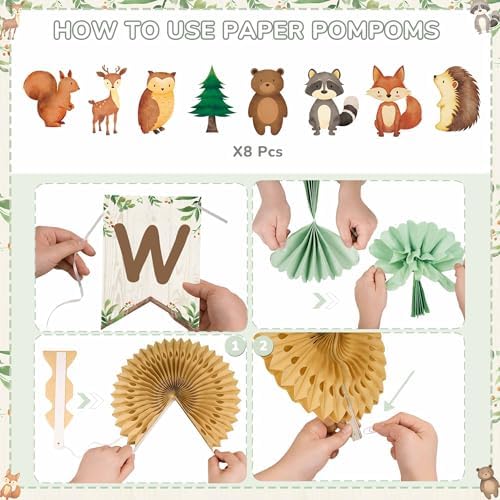 Kriyokiaa Woodland Baby Shower Decorations, 15 Pcs Party Set - Image 6