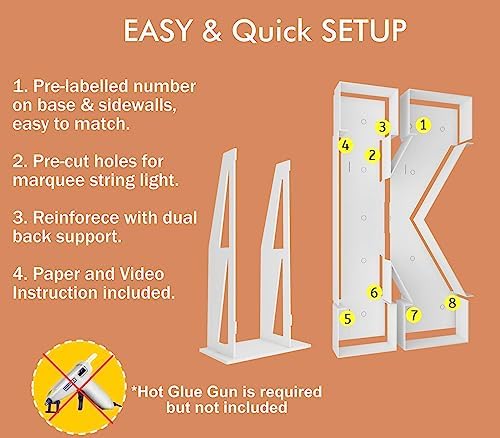 4FT Marquee Letters, Large Light Up Letters K for Party Decor - Image 4