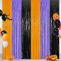 ZATAYE 2 Pack Orange Purple Black Halloween Foil Curtain Decorations by ZATAYE