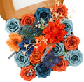Floweroyal Artificial Flowers Combo Orange Flowers Mix Silk Flowers Dahlia Roses with Stems for DIY Wedding Bridal Bouquets, Baby Shower, Floral Arrangement, Table Centerpieces, Home Decorations. by FloweroyalCrafts
