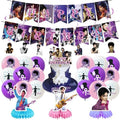 Prince Singer Party Decorations, Rock Singer Theme Birthday Banner Honeycomb Centerpieces Hanging Swirls Party Latex Balloons for Fans Birthday Baby Shower Party Supplies by KGNZUIZIU