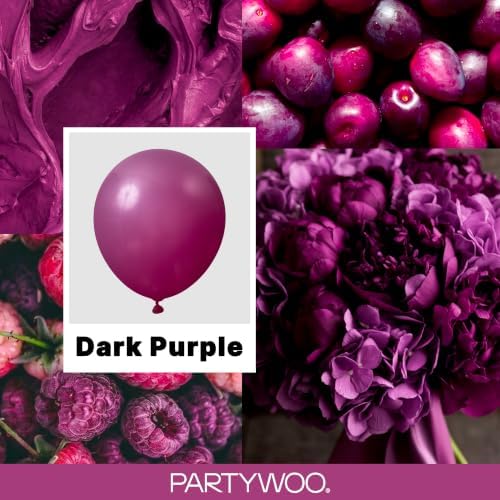 PartyWoo Dark Purple Balloons 140pcs Royal Purple Boho Neutral Color - Image 2