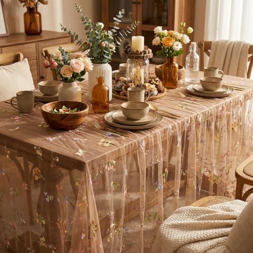 Gauze Table Runner Cloth Flower 10ft Embroidery Tulle Spring Wildflower - Image 3