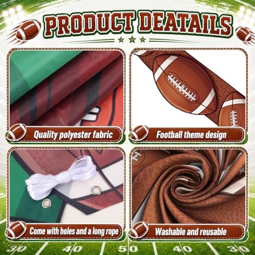 Peryiter 3 Pcs Football Party Decorations Arch Door Banner Set - Image 3