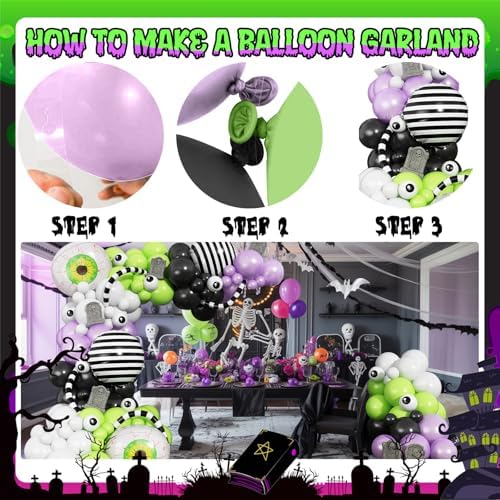 Purple Green Black Halloween Balloon Arch Garland Kit for Party Decorations - Image 7