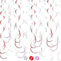 BEISHIDA 20Pcs Red Pink Silver Hanging Swirl Valentine Girls Birthday Decor by Beishida
