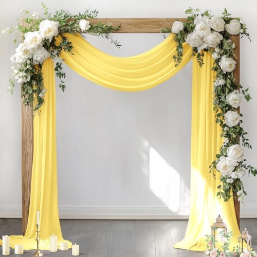 Wedding Arch Draping Fabric Sheer Chiffon Curtain Drape Wedding Party Decor by Socomi