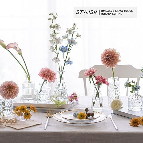 SUPMIND 12pcs Glass Bud Vase Set, Clear Small Flower Vases for Centerpieces - Image 5