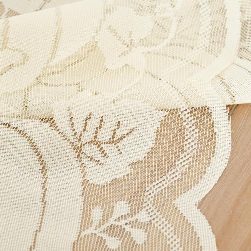 Artoid Mode Beige Lace Jacquard Pumpkin Leaf Fall Table Runner 13x72 Inch - Image 6